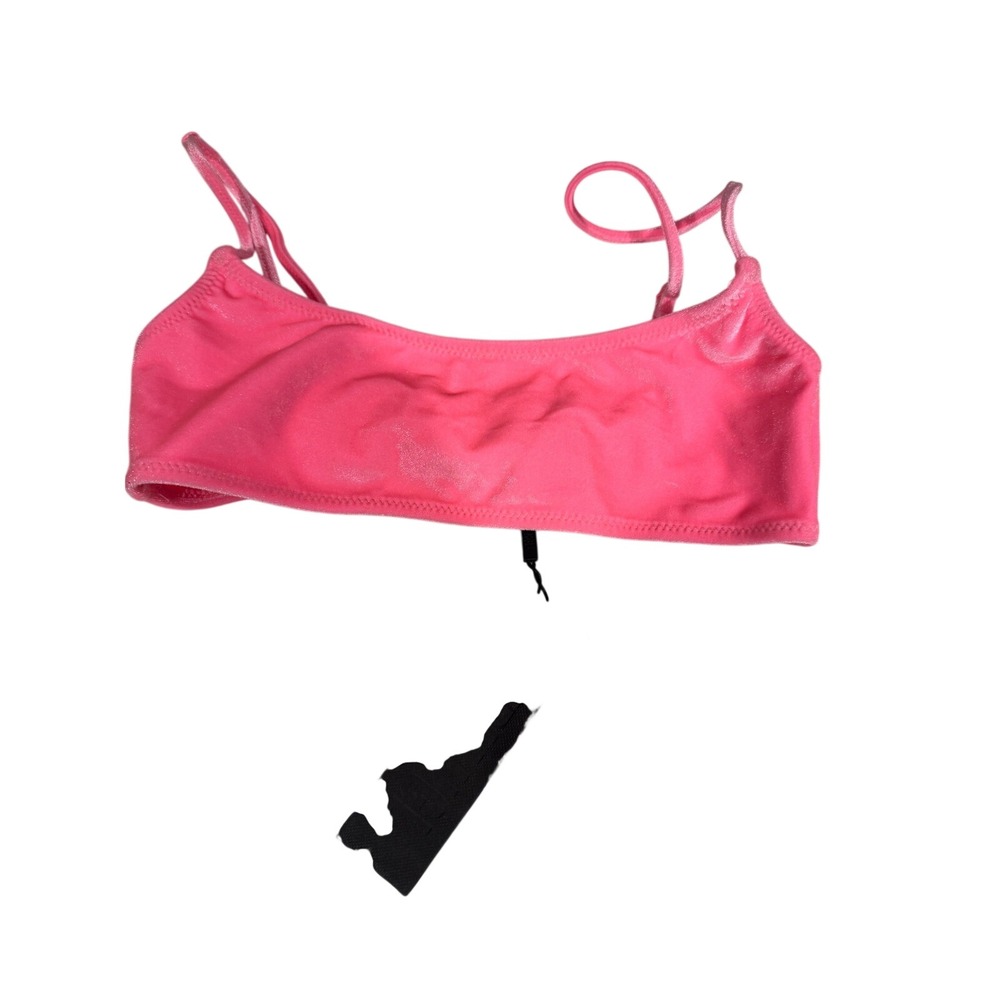 Triangl Neon Pink‎ Velvet Bikini Top XXSmall Bandeau Swimwear New with Tags